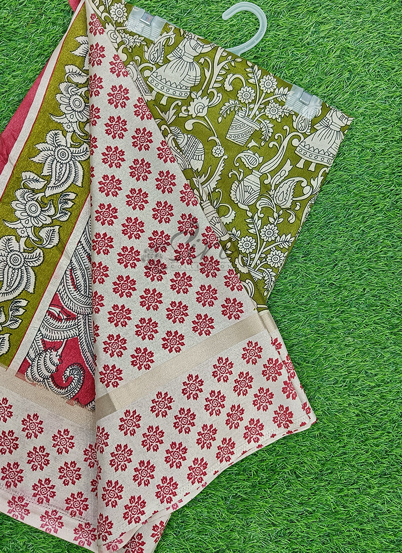 Printed Kalamkari Silk Saree