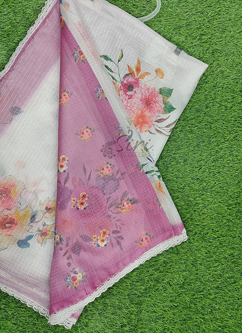 Digital Print Kota Silk Saree