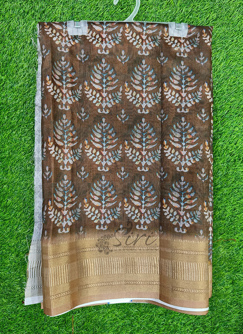 Latest Digital Print Fancy Silk Saree