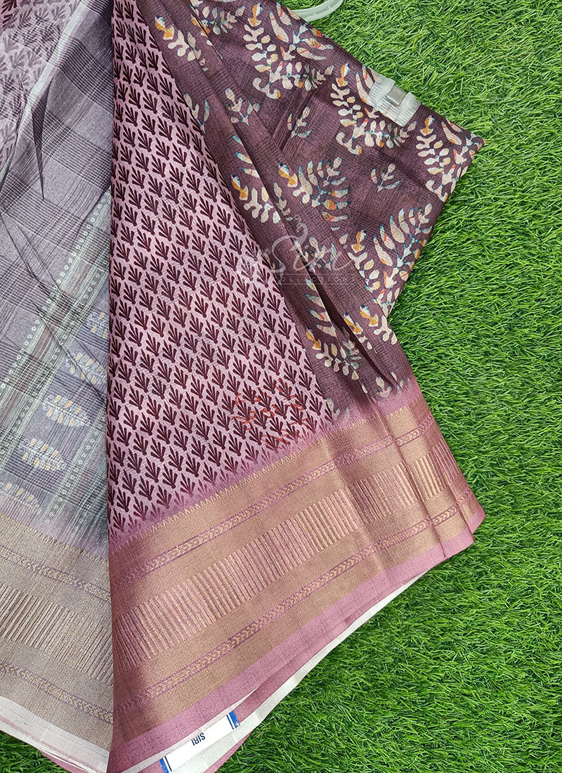 Latest Digital Print Fancy Silk Saree