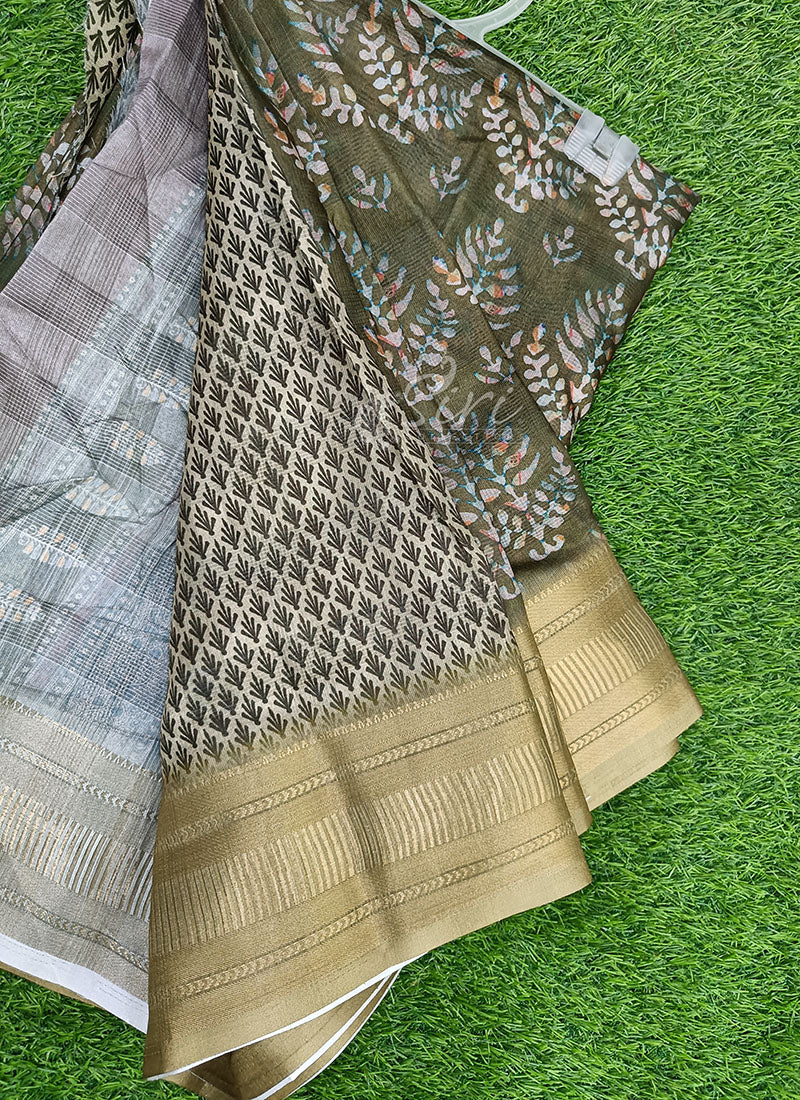Latest Digital Print Fancy Silk Saree