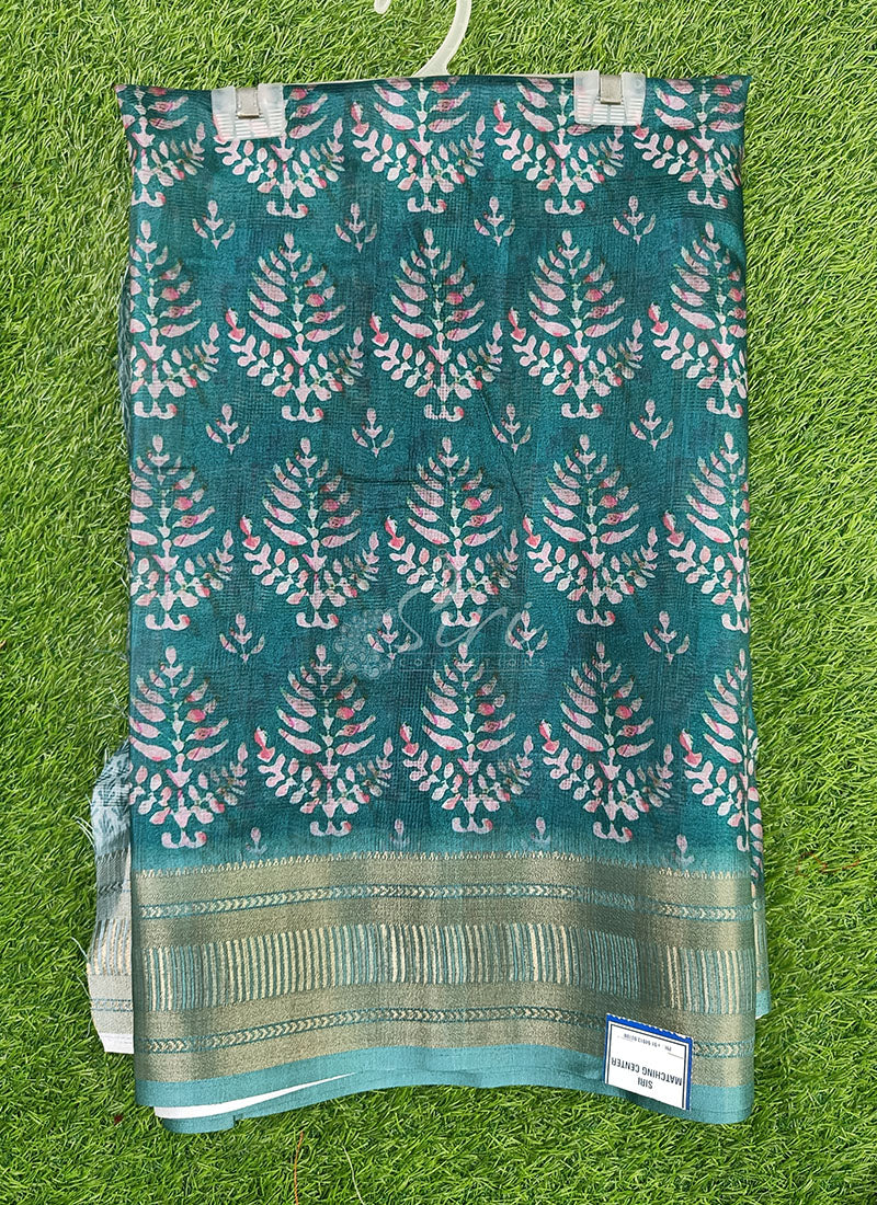 Latest Digital Print Fancy Silk Saree