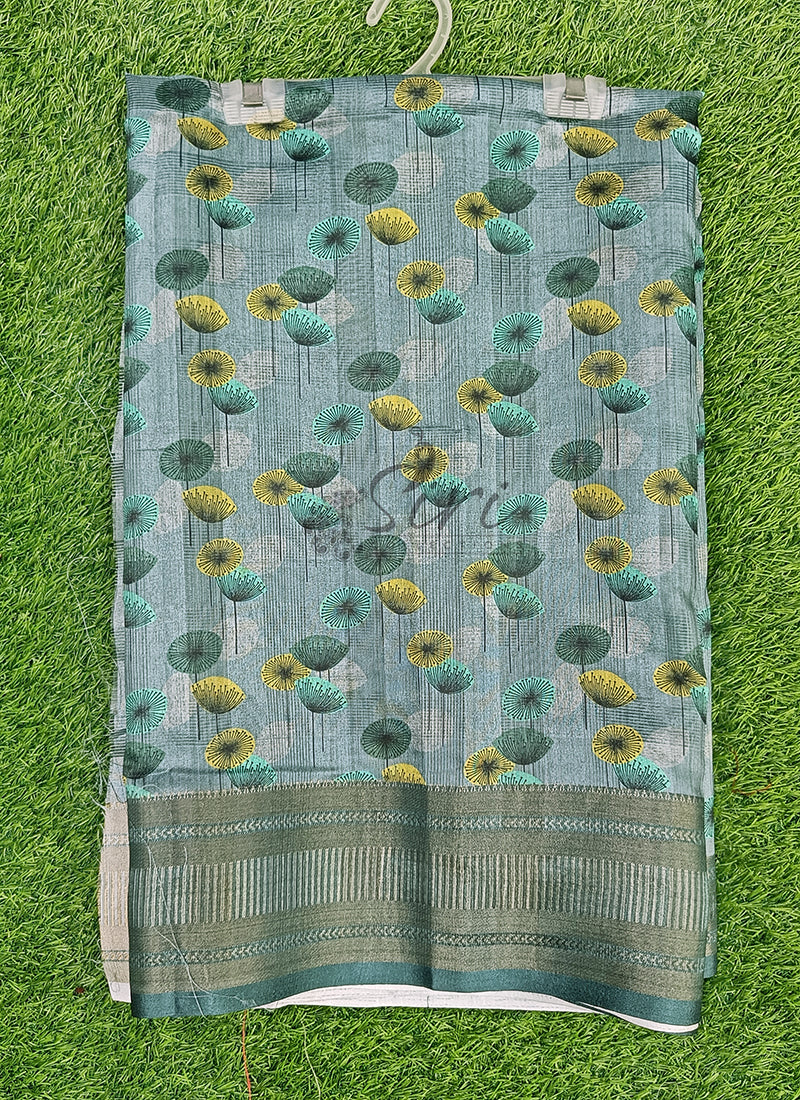 Latest Digital Print Fancy Silk Saree