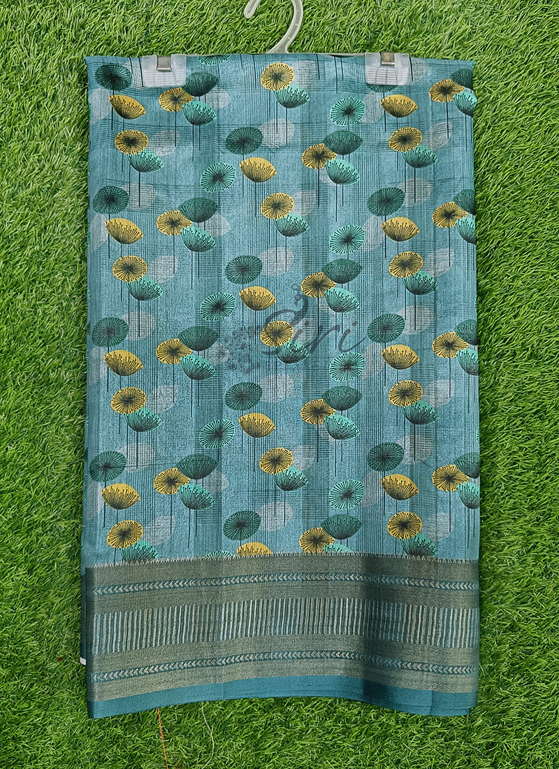 Latest Digital Print Fancy Silk Saree