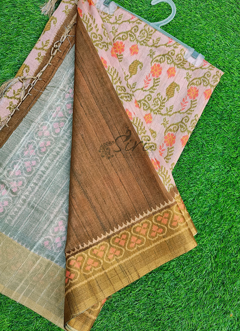 Beautiful Digital Print Matka Silk Saree