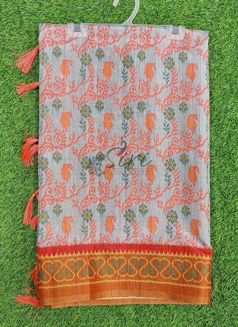 Beautiful Digital Print Matka Silk Saree