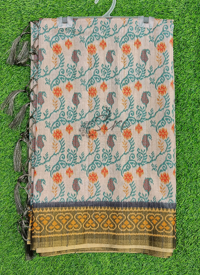 Beautiful Digital Print Matka Silk Saree