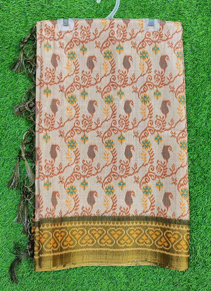 Beautiful Digital Print Matka Silk Saree