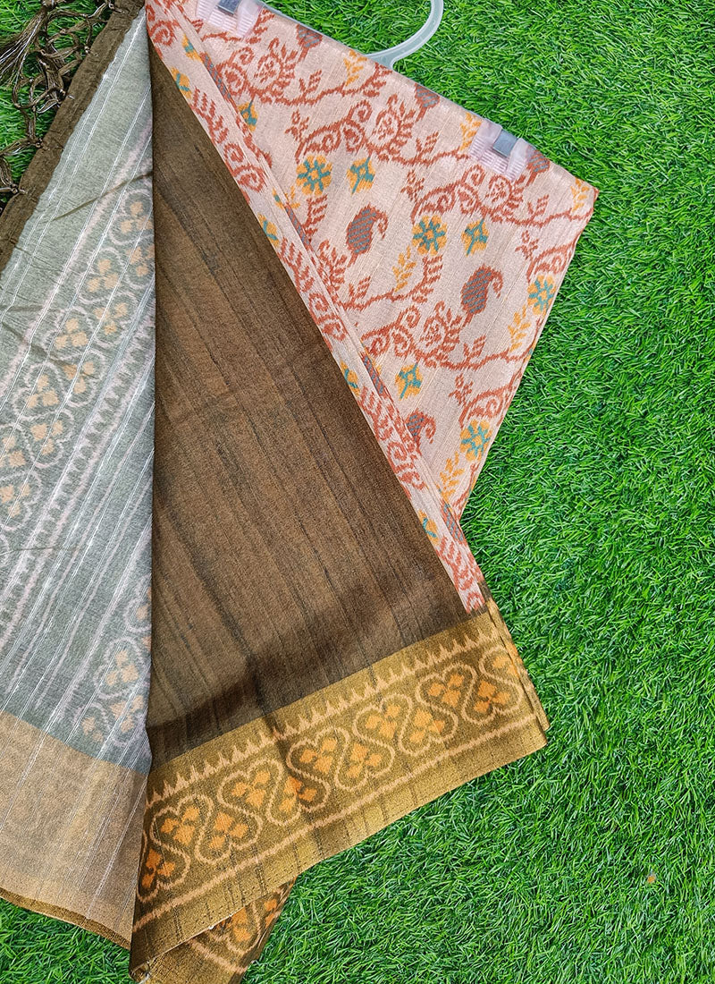 Beautiful Digital Print Matka Silk Saree