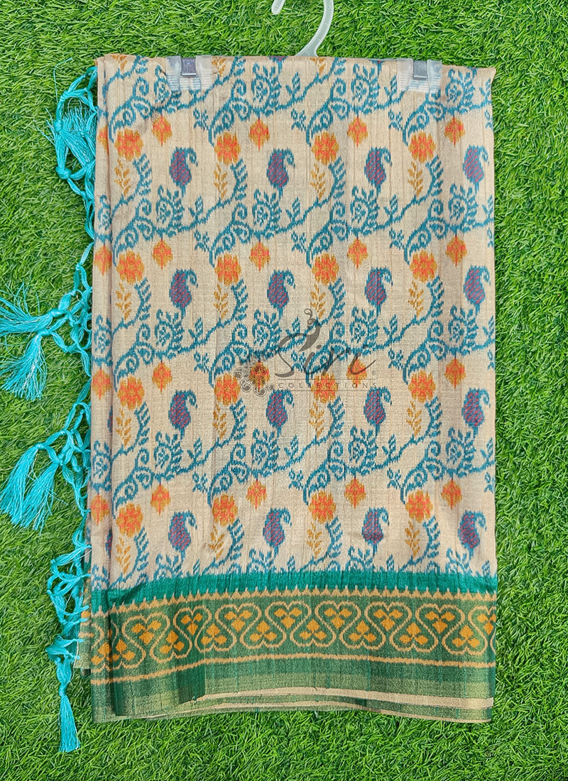 Beautiful Digital Print Matka Silk Saree