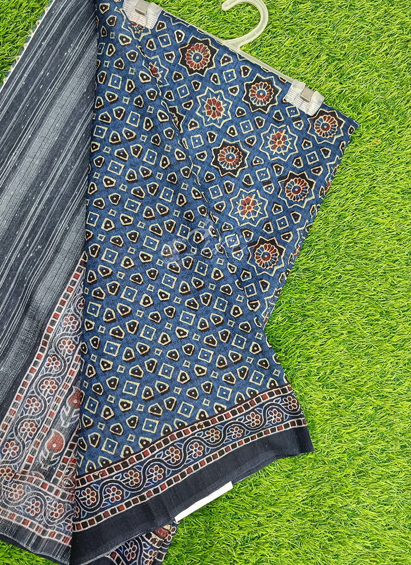 Beautiful Digital Print Premium Tussar Saree