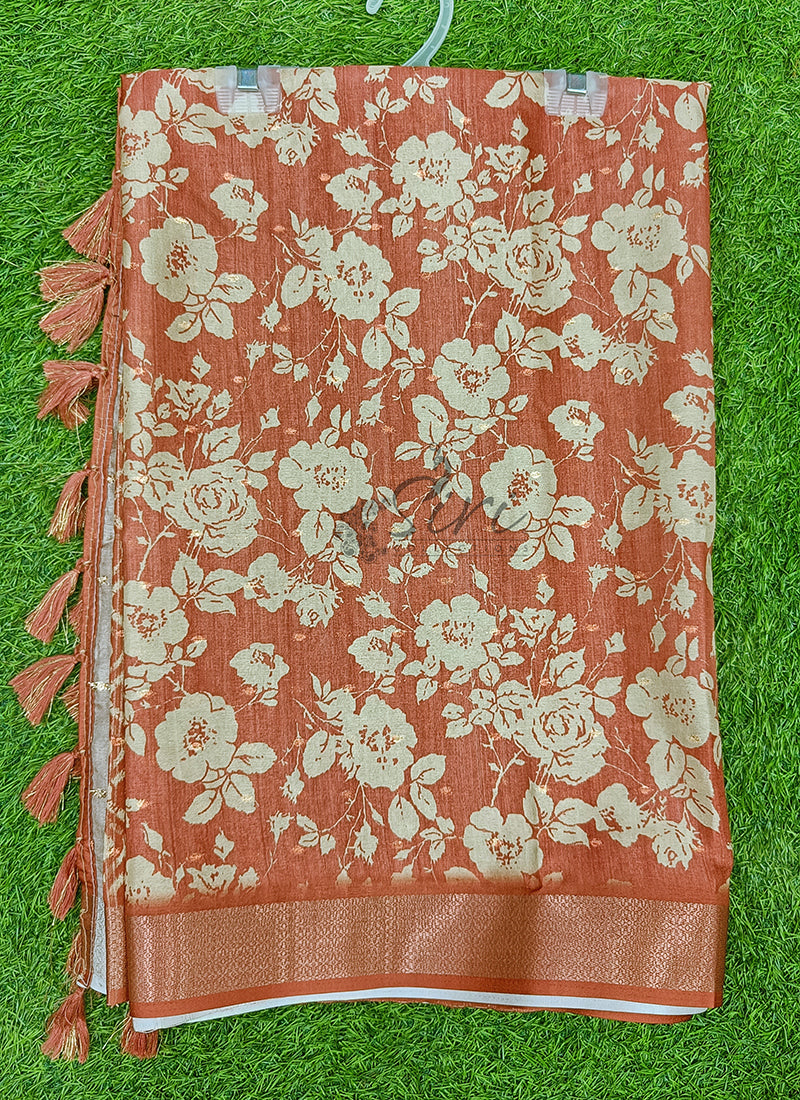 Beautiful Digital Print Soft Silk Saree