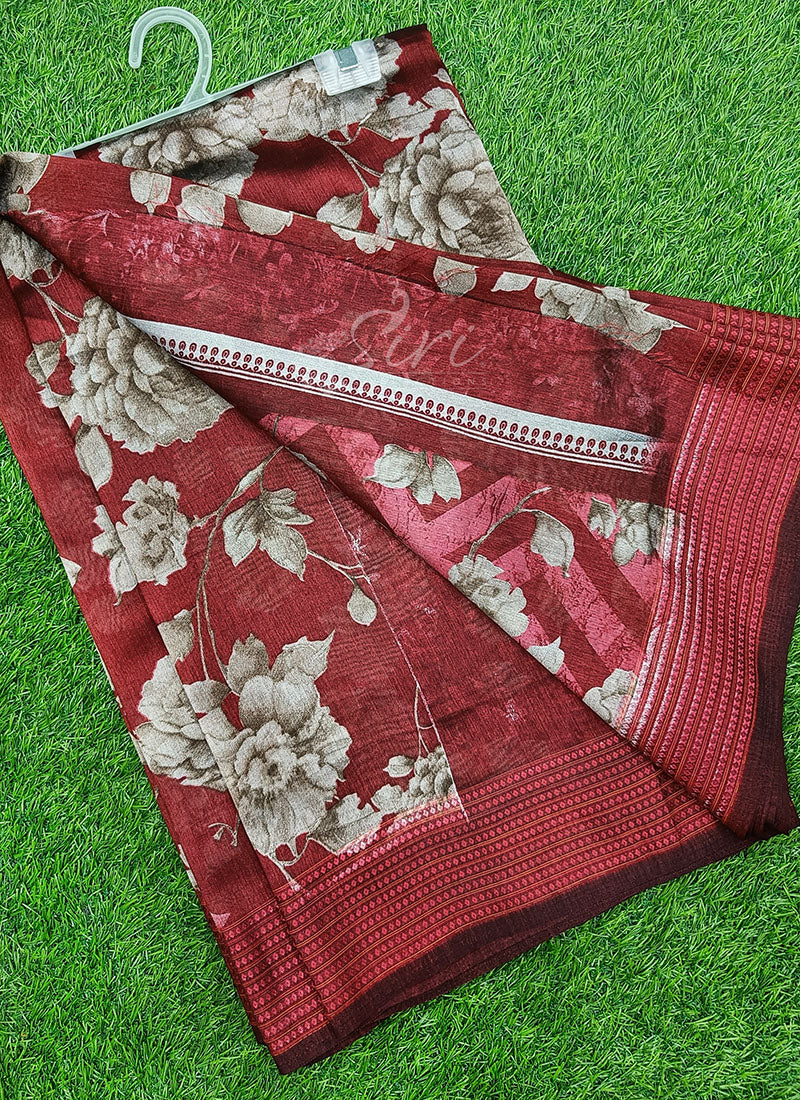 Beautiful Printed Fancy Silk Saree