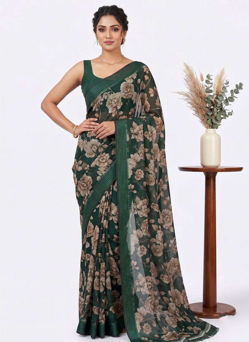Beautiful Printed Fancy Silk Saree