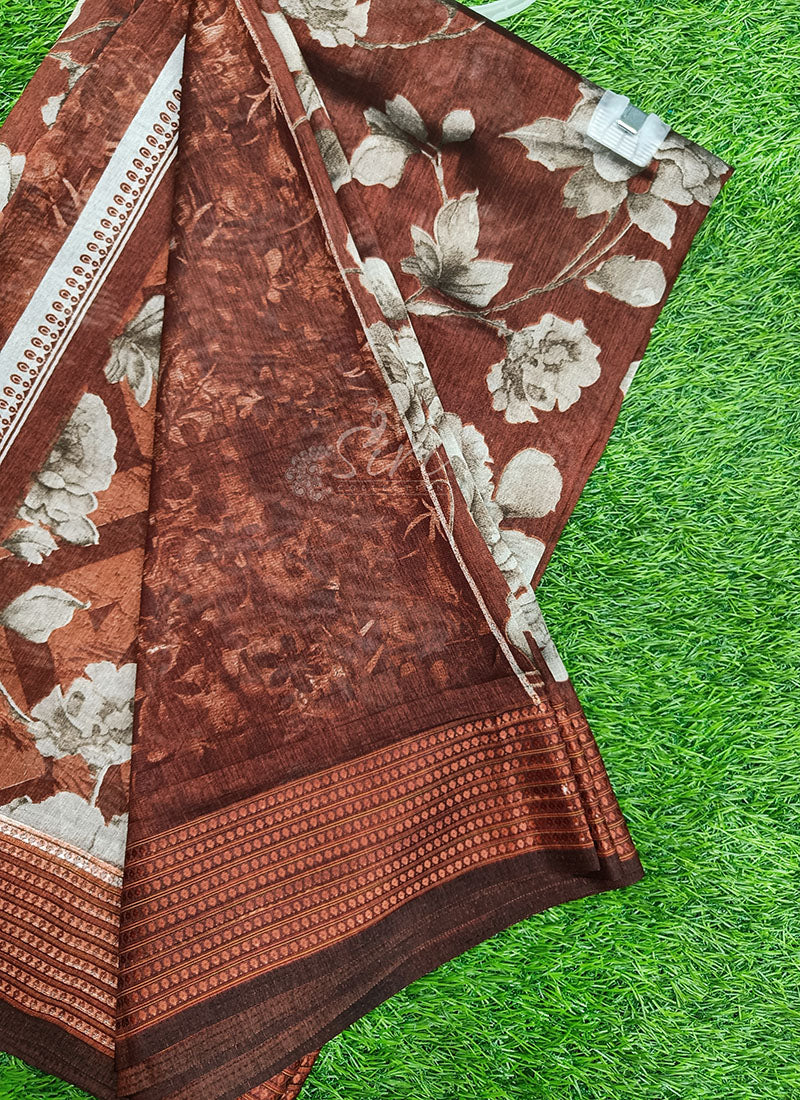 Beautiful Printed Fancy Silk Saree