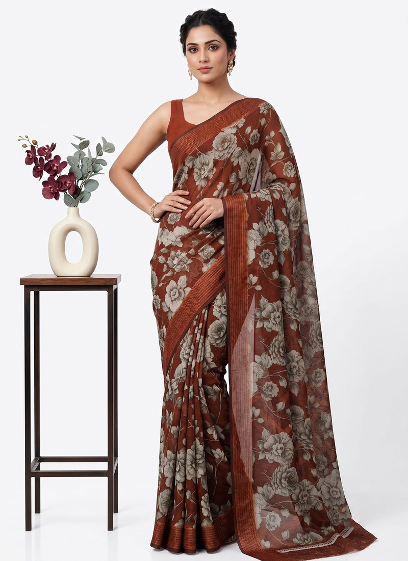 Beautiful Printed Fancy Silk Saree