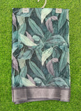 Lovely Digital Print Linen Saree