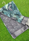 Lovely Digital Print Linen Saree
