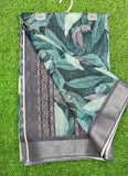 Lovely Digital Print Linen Saree