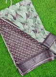 Lovely Digital Print Linen Saree