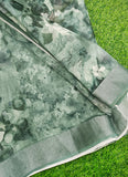 Lovely Digital Print Linen Saree