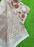 Lovely Digital Print Linen Saree