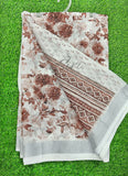 Lovely Digital Print Linen Saree