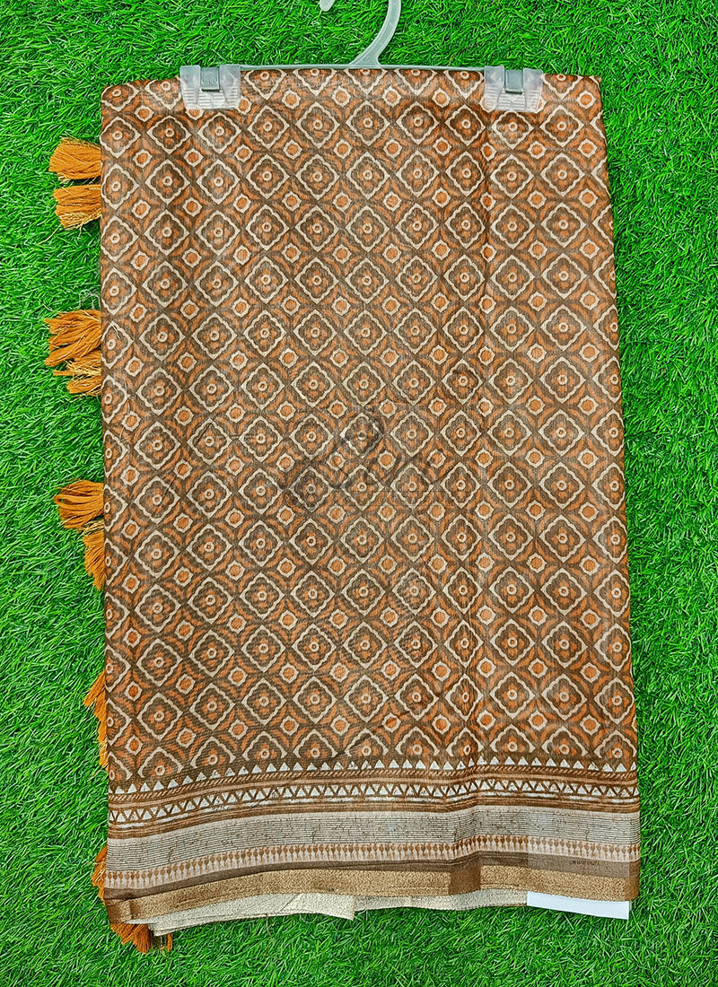 Elegant Digital Print Chanderi Saree