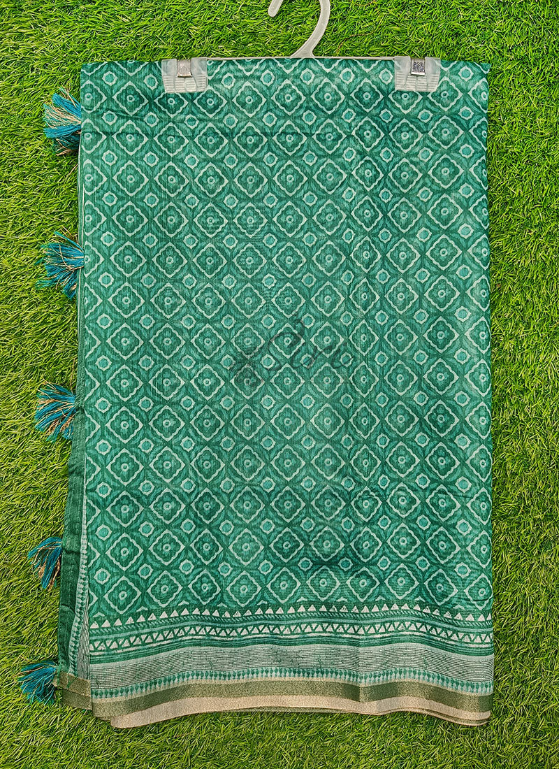 Elegant Digital Print Chanderi Saree