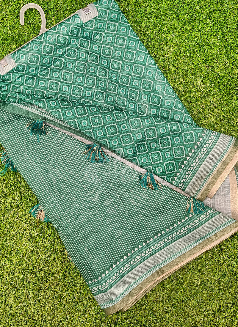 Elegant Digital Print Chanderi Saree