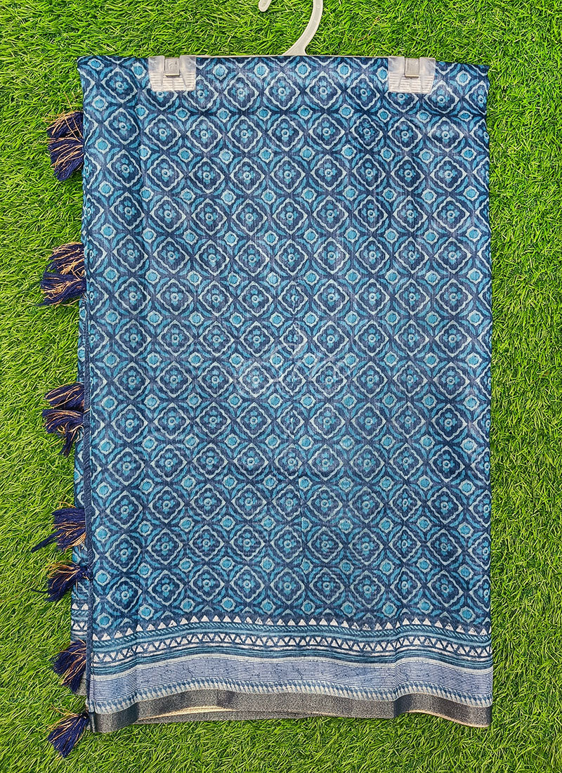 Elegant Digital Print Chanderi Saree