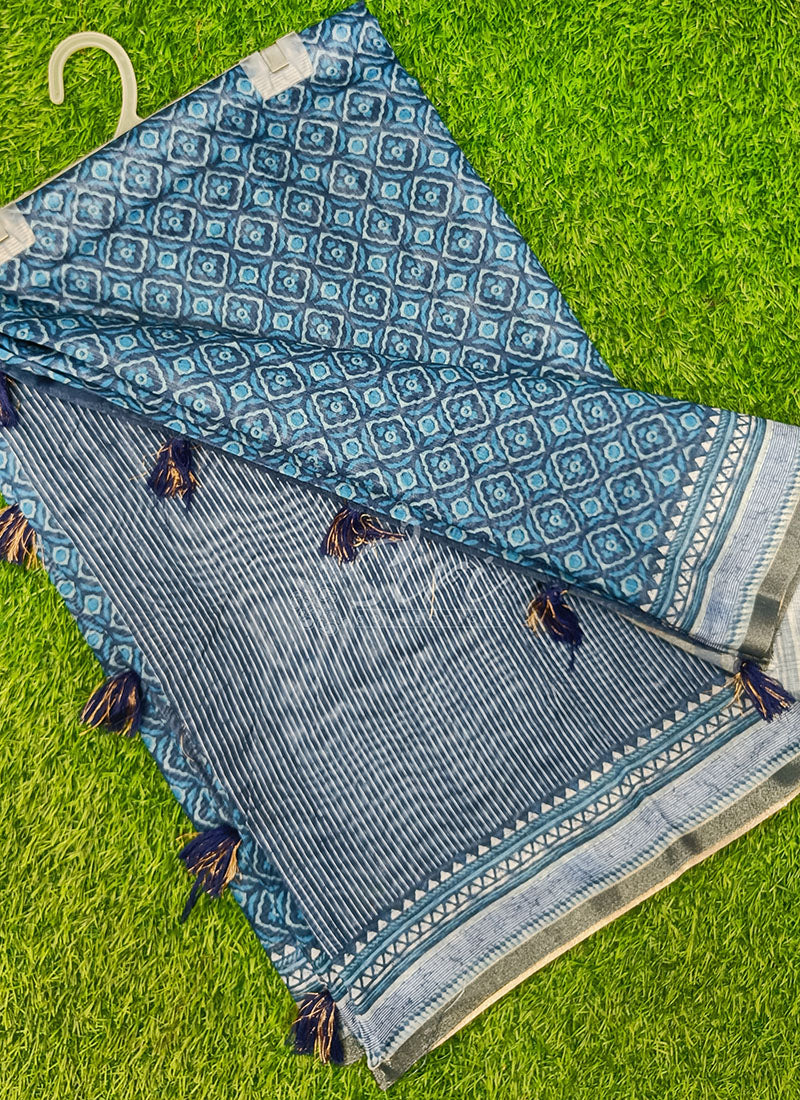 Elegant Digital Print Chanderi Saree