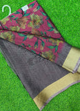 Beautiful Printed Jute Cotton Saree