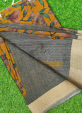 Beautiful Printed Jute Cotton Saree