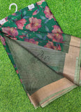 Beautiful Printed Jute Cotton Saree