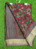 Beautiful Printed Jute Cotton Saree