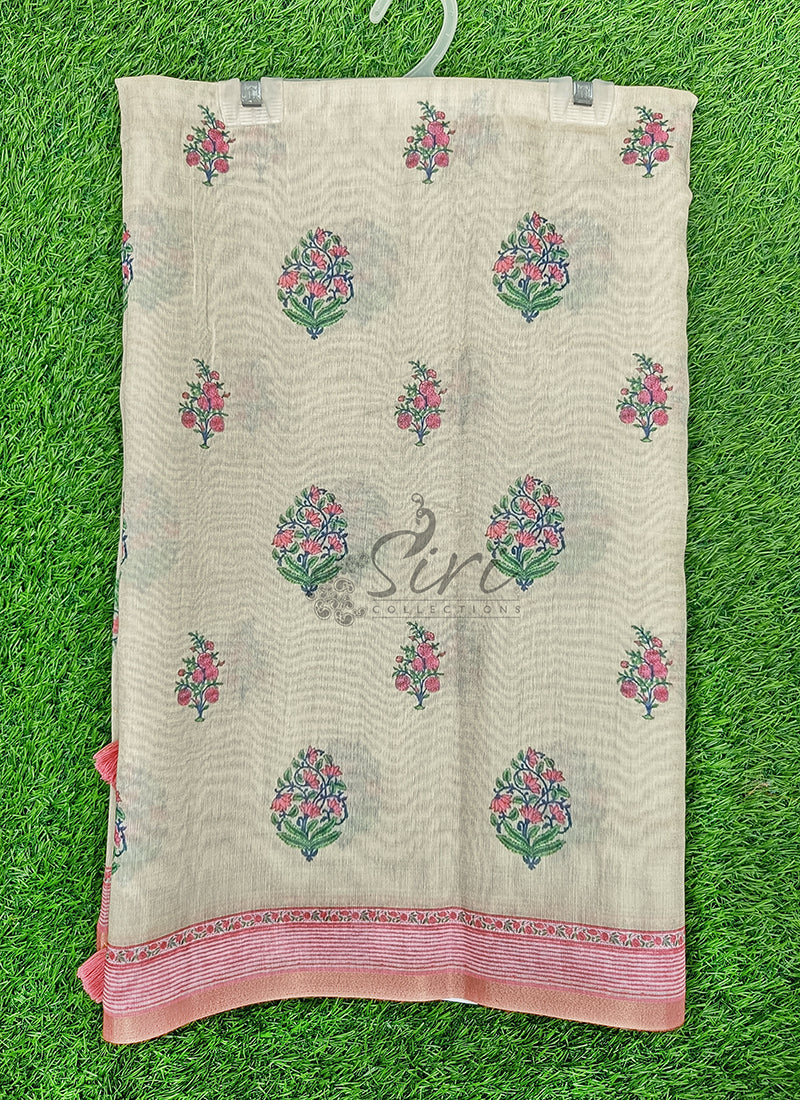 Elegant Digital Print Chanderi Saree