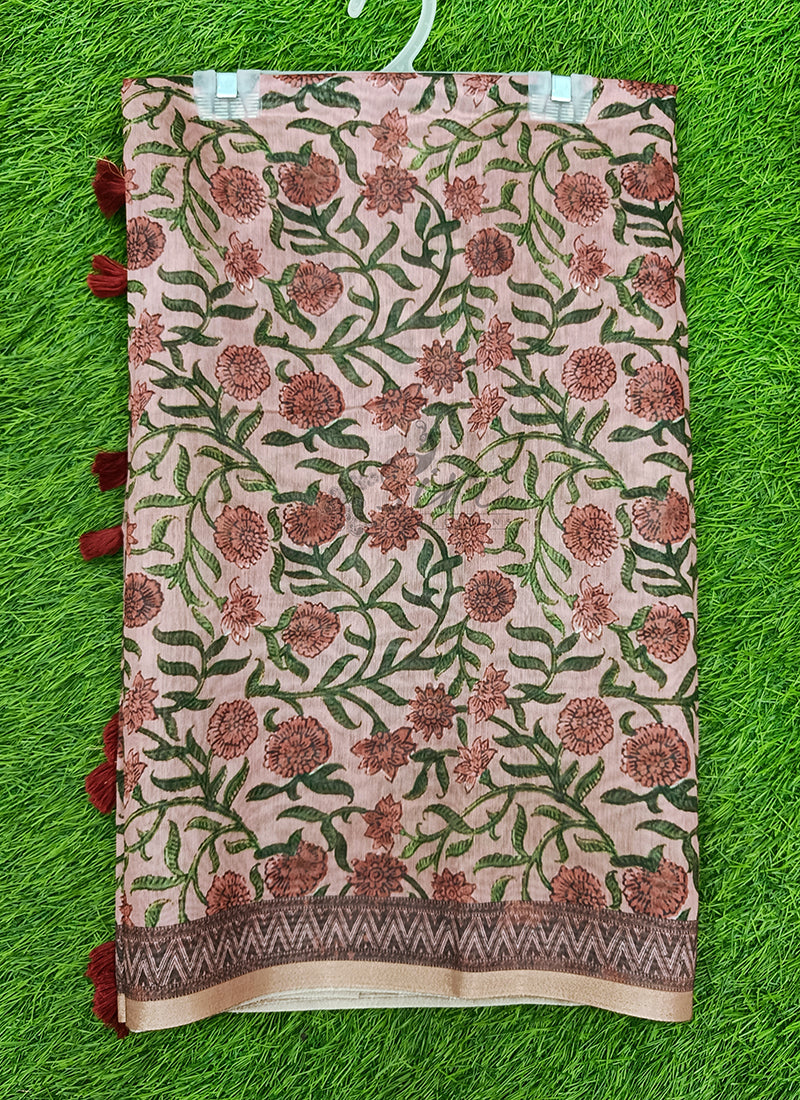 Elegant Digital Print Chanderi Saree