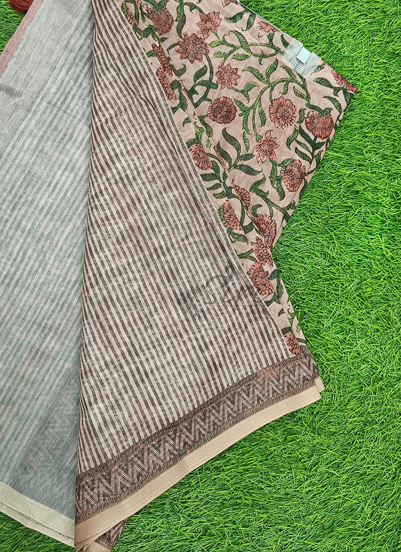 Elegant Digital Print Chanderi Saree