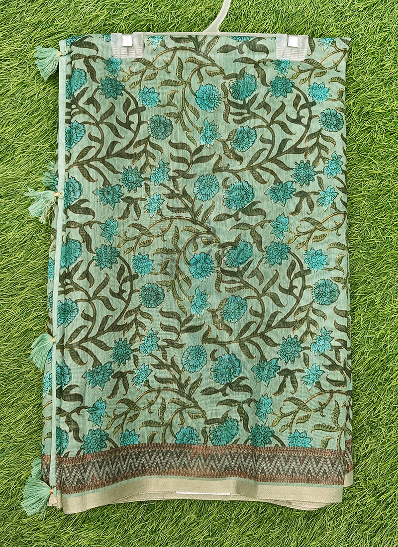 Elegant Digital Print Chanderi Saree