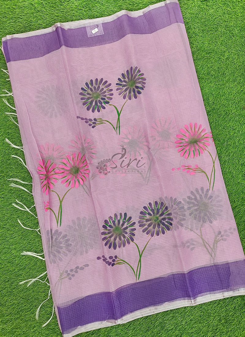 Beautiful Kota Saree in Hand Brush Paint