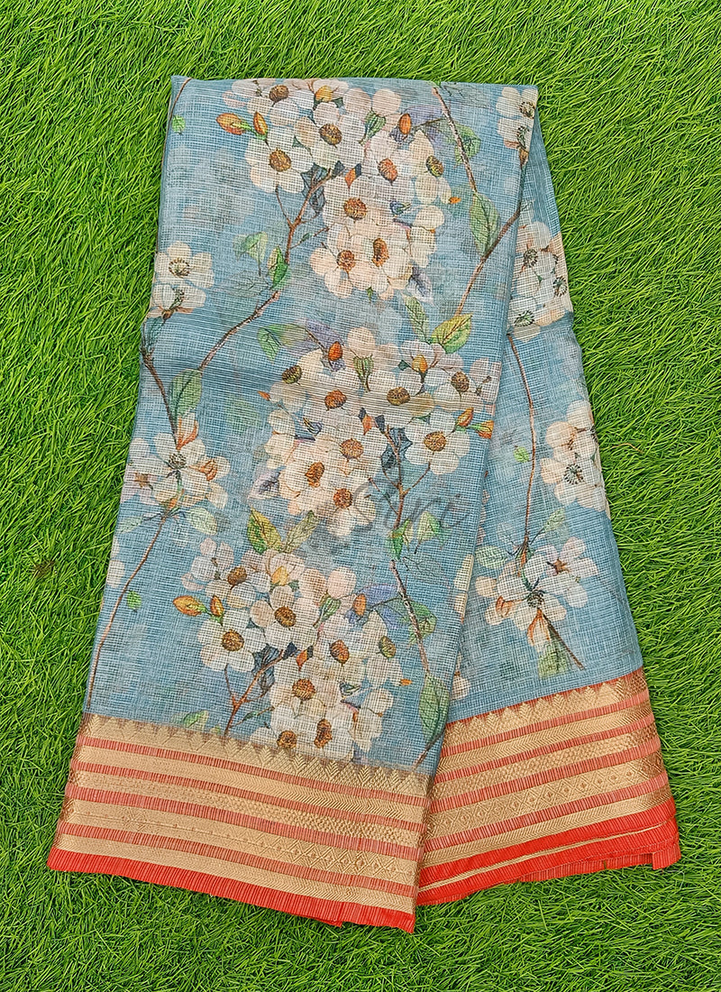 Lovely Digital Print Kota Saree in Vidarbha borders