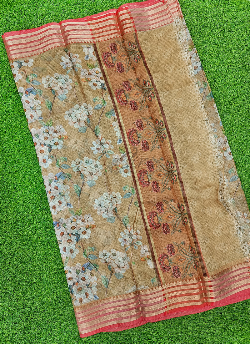 Lovely Digital Print Kota Saree in Vidarbha borders