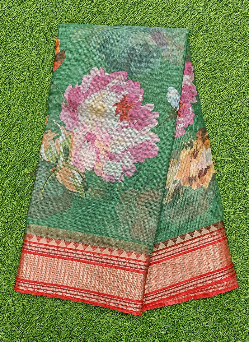 Lovely Digital Print Kota Saree in Vidarbha borders