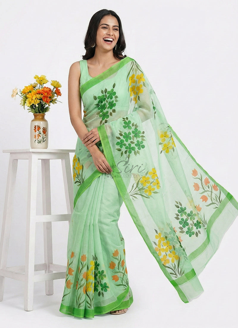 Beautiful Kota Saree in Hand Brush Paint