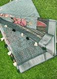 Beautiful Digital Print Linen Saree