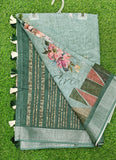 Beautiful Digital Print Linen Saree