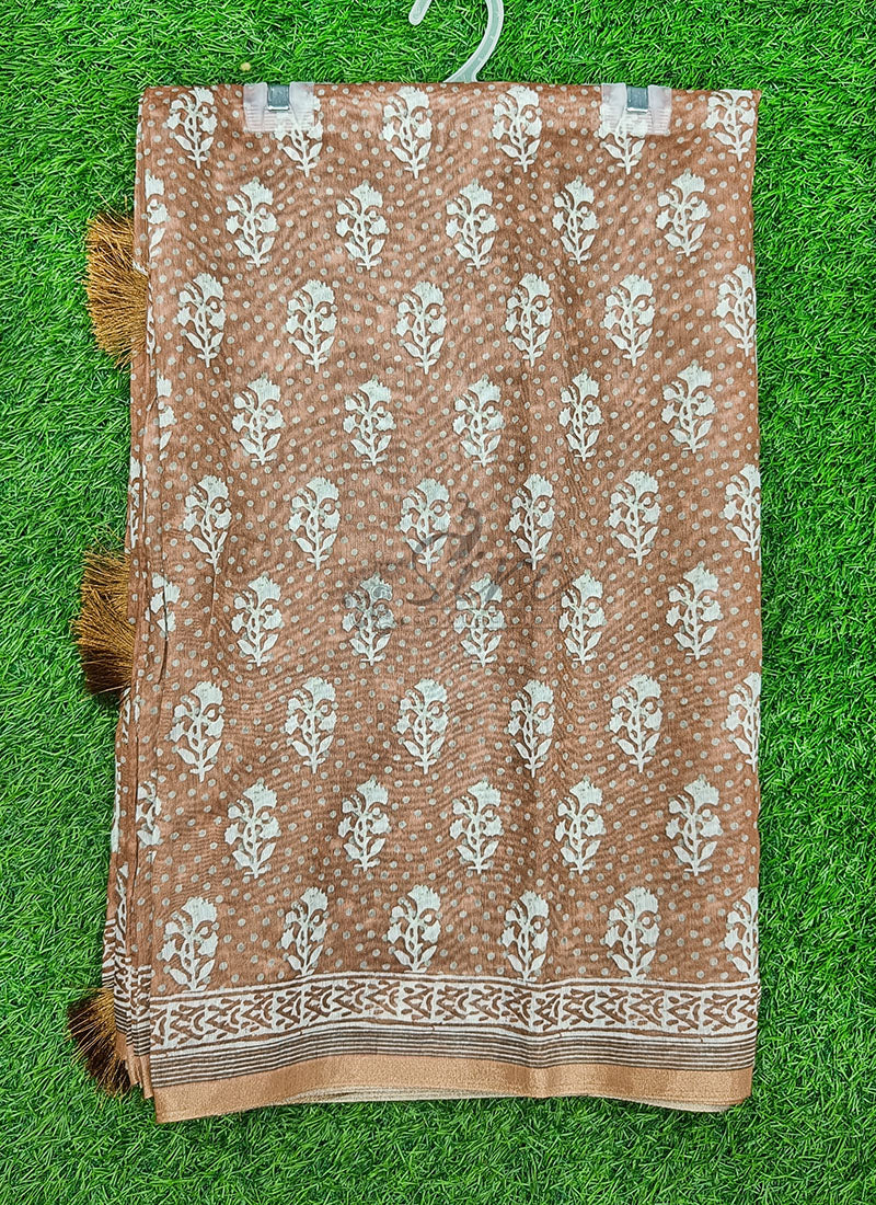 Beautiful Digital Print Chanderi Saree