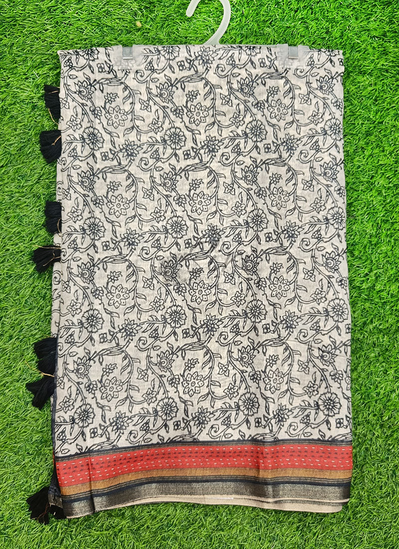 Beautiful Digital Print Chanderi Saree
