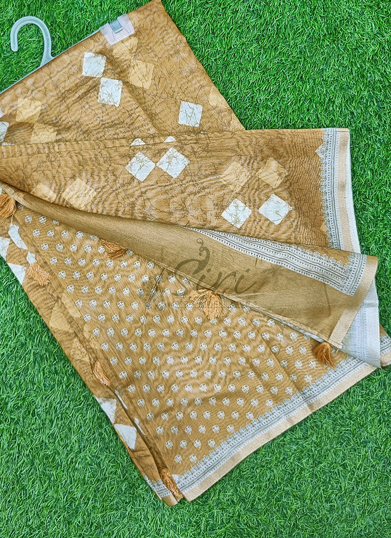 Beautiful Digital Print Chanderi Saree